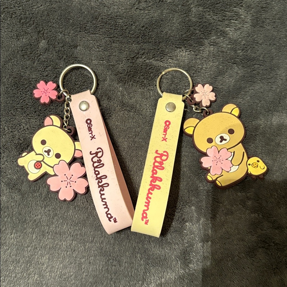 Rilakkuma Pink and Cream Keychain Set